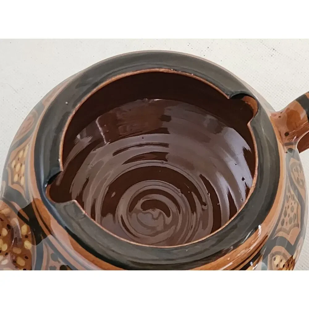 Le Souk Ceramique Tunisian Hand Painted Pottery Teapot Nabeul 8.5